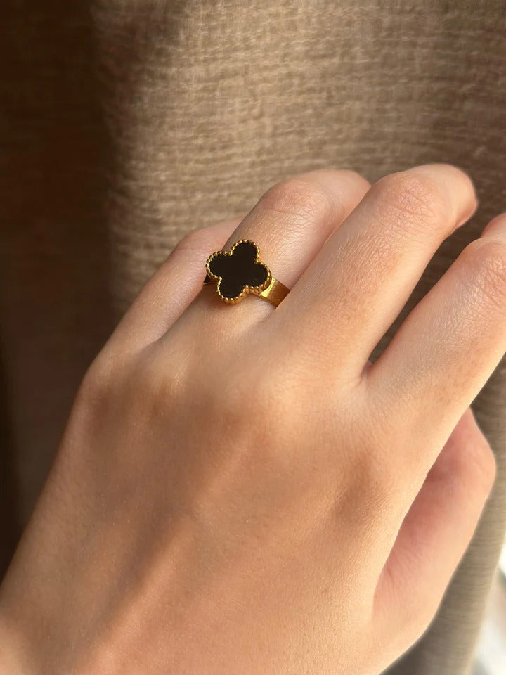 Vancleef Black Adjustable Ring