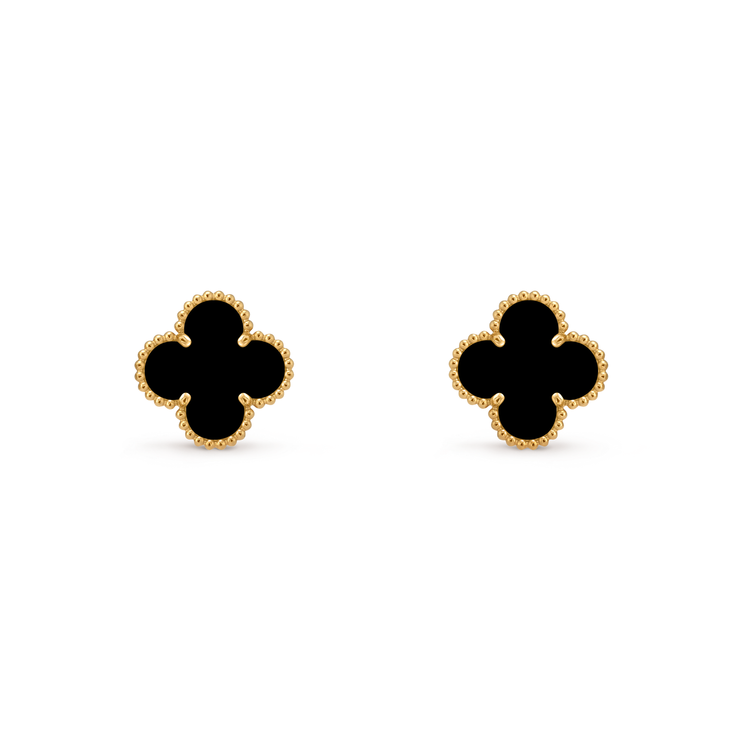 Black & Gold Clover Earrings