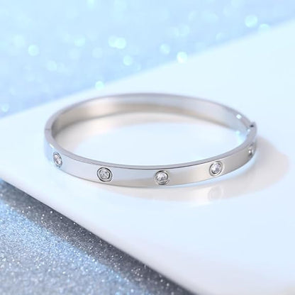 Silver Love Bangle