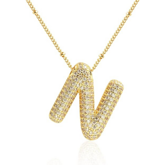 18k Gold Plated Alphabet Letter N Necklace