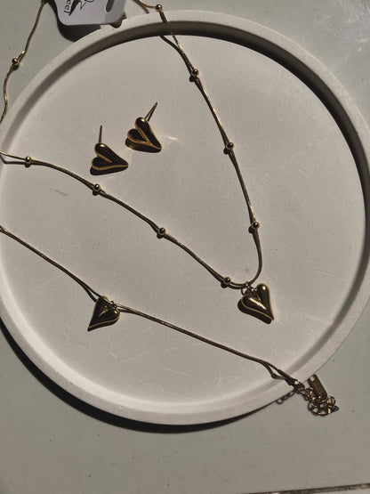 18k Love Heart Set 4pcs