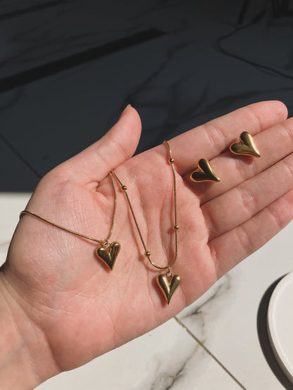 18k Love Heart Set 4pcs