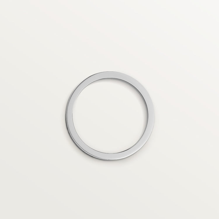 Silver ring on a light gray background