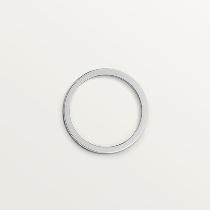 Silver ring on a light gray background