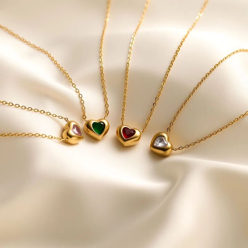 Mini Heart Zarkoon Necklace 4 Pcs